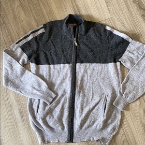 Mongol Textile 100% sheep wool full zip sweater LG